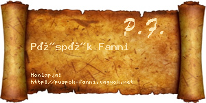 Püspök Fanni névjegykártya