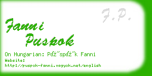 fanni puspok business card